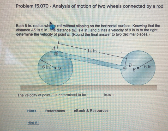 Solved Problem 15.070 Analysis of motion of two wheels