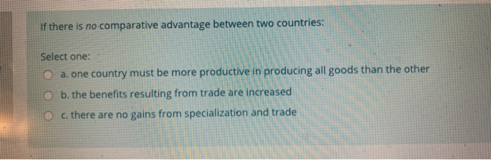 Solved If There Is No Comparative Advantage Between Two Chegg Com