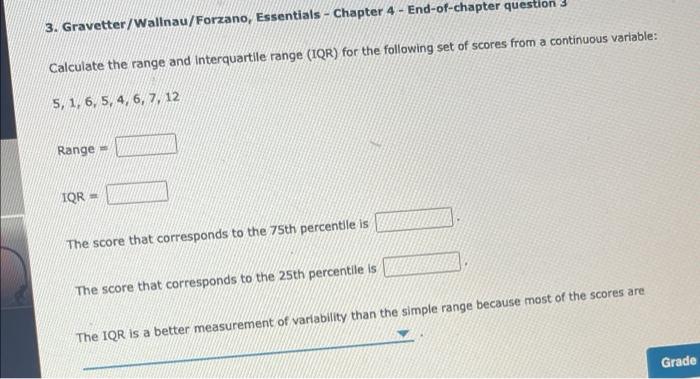 Solved 3 Gravetter Wallnau Forzano Essentials Chapter 4 Chegg