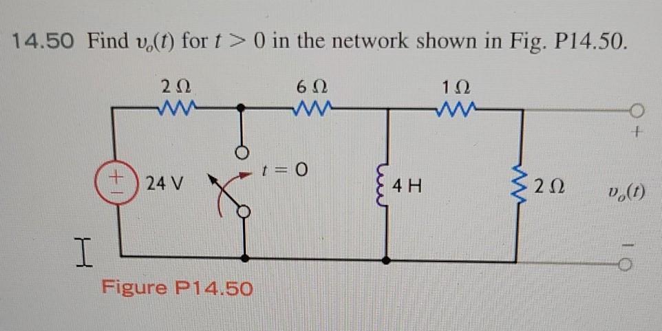 Solved 14.50 Find v.(t) for t > 0 in the network shown in | Chegg.com