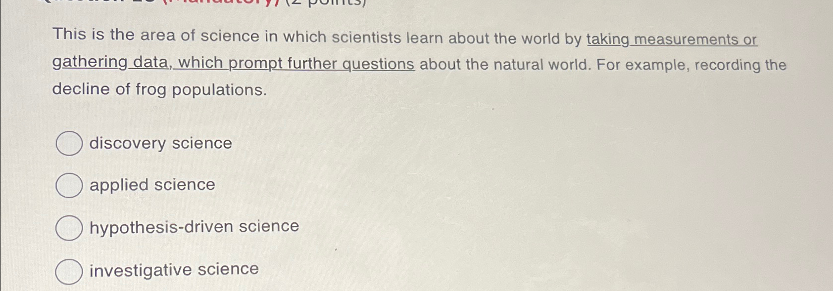 Solved This Is The Area Of Science In Which Scientists Learn | Chegg.com