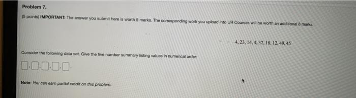 Solved Problem 7. 15 points IMPORTANT The answer you submit | Chegg.com