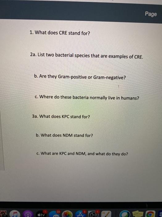 Solved Page 1 What Does Cre Stand For 2a List Two Chegg Com