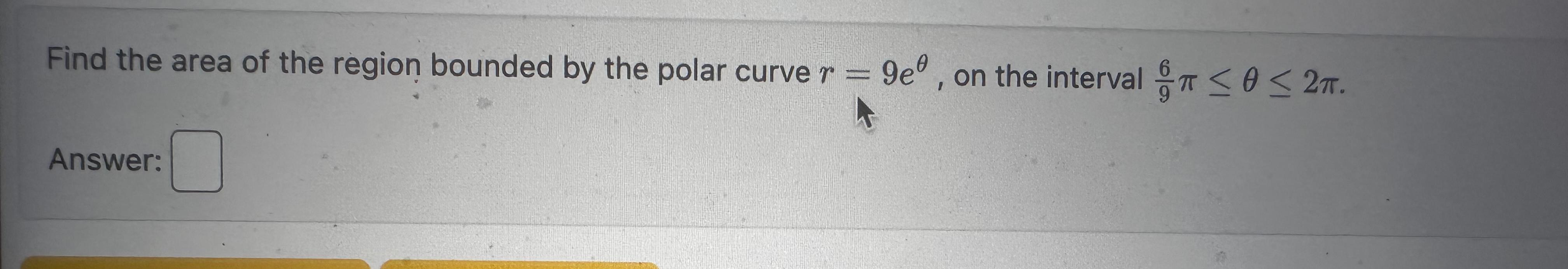 Solved Find the area of the region bounded by the polar | Chegg.com