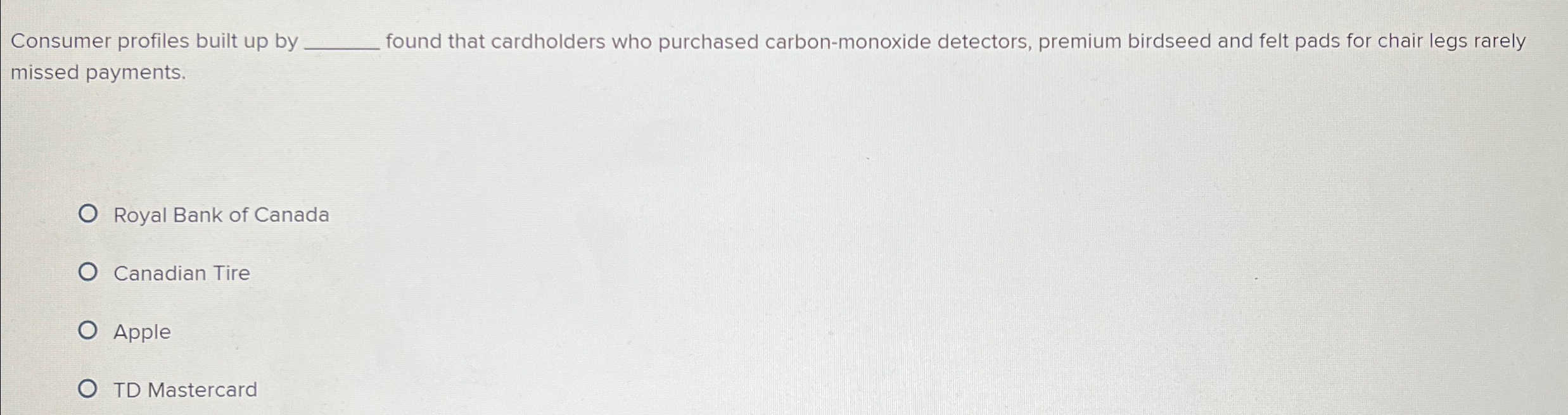 Solved Consumer profiles built up by q, ﻿found that | Chegg.com