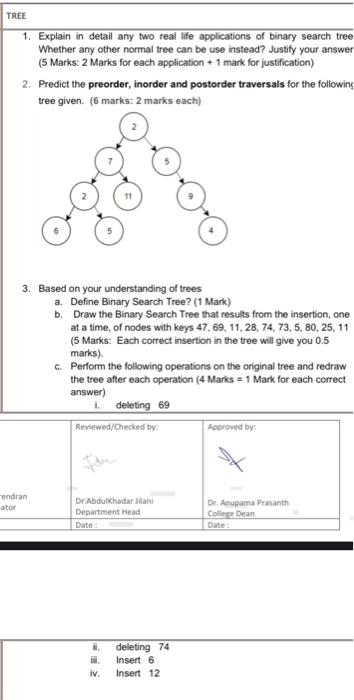 Solved Examine the tree structure and answer the questions | Chegg.com