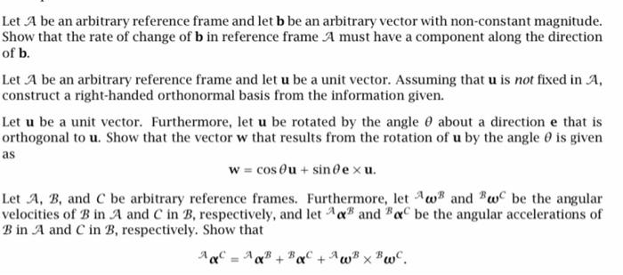 Solved Let A be an arbitrary reference frame and let b be an | Chegg.com