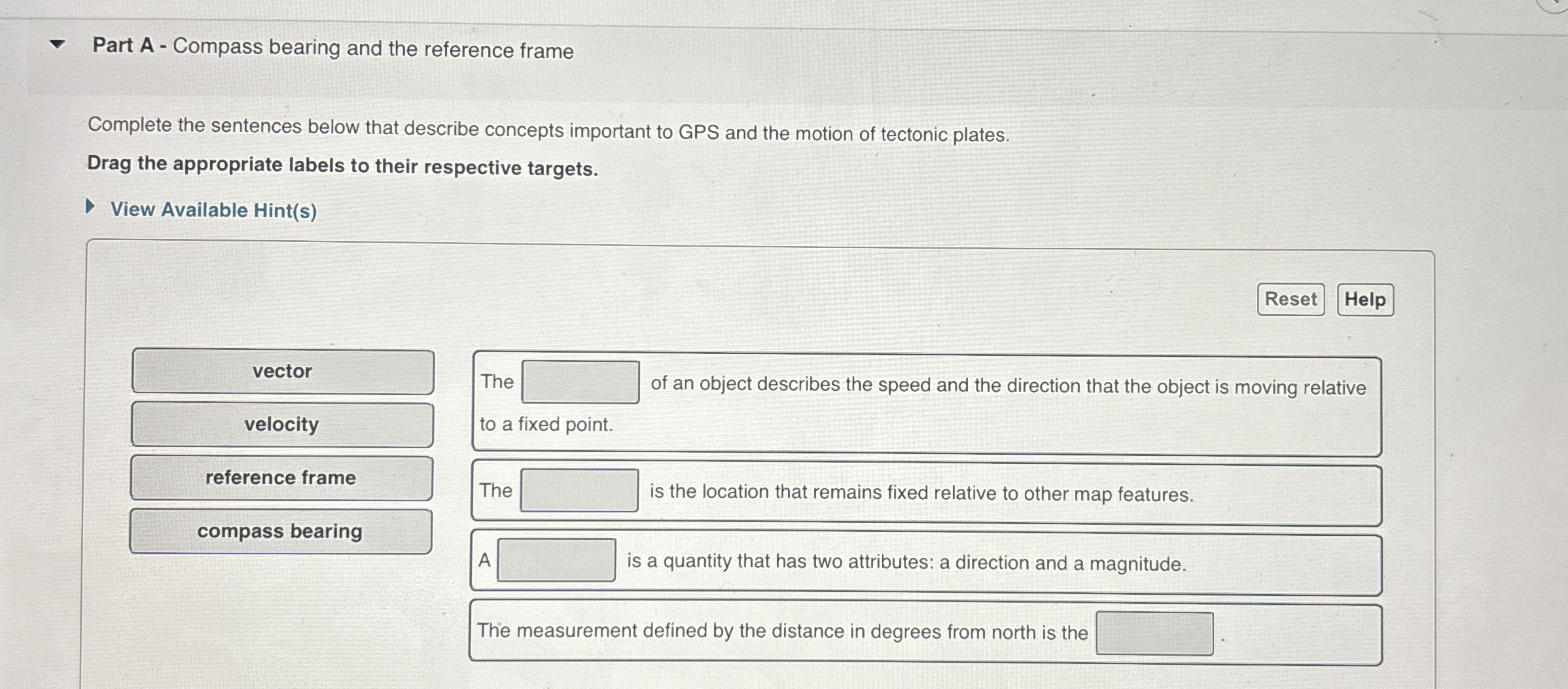 Solved Part A bearing and the reference