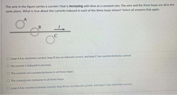 Solved The wire in the figure carries a current that is | Chegg.com