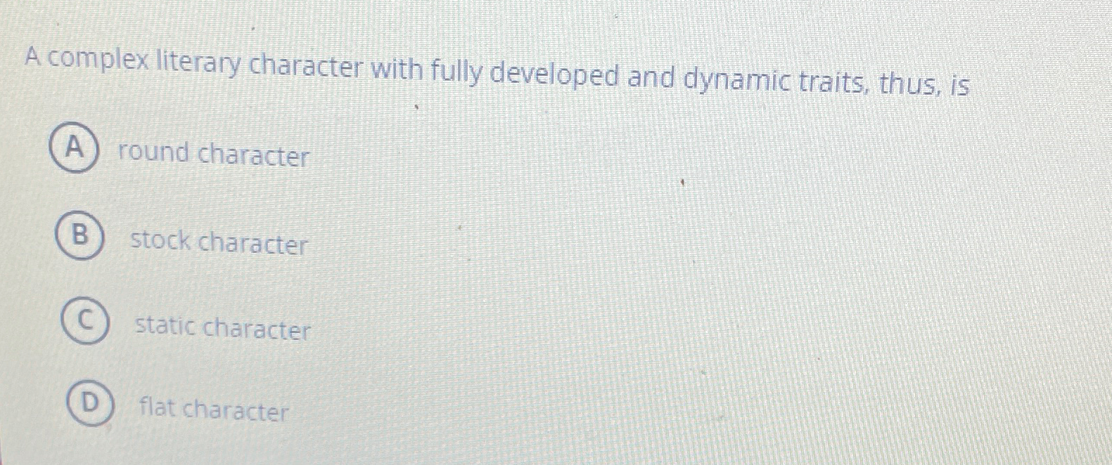 Solved A complex literary character with fully developed and | Chegg.com