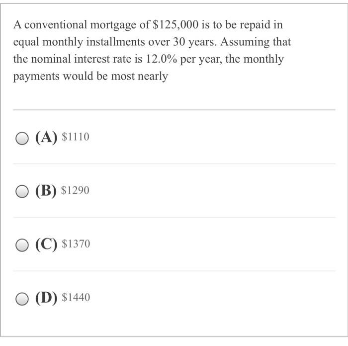 125 000 mortgage