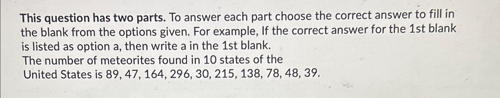 Solved This question has two parts. To answer each part | Chegg.com