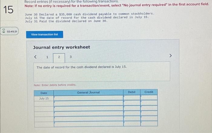 Solved Record entries (if necessary) for the following | Chegg.com