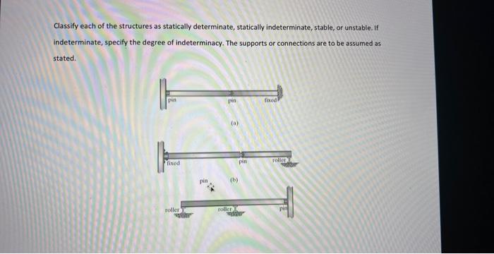 Solved Classify Each Of The Structures As Statically | Chegg.com