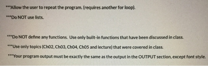 Solved 2. Write a Python program that uses for loops to | Chegg.com