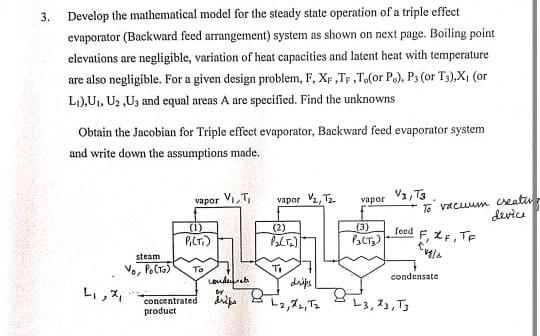 Solved Develop The Mathematical Model For The Steady State | Chegg.com