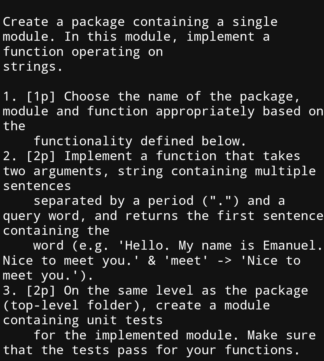 Solved Create a package containing a single module. In this | Chegg.com