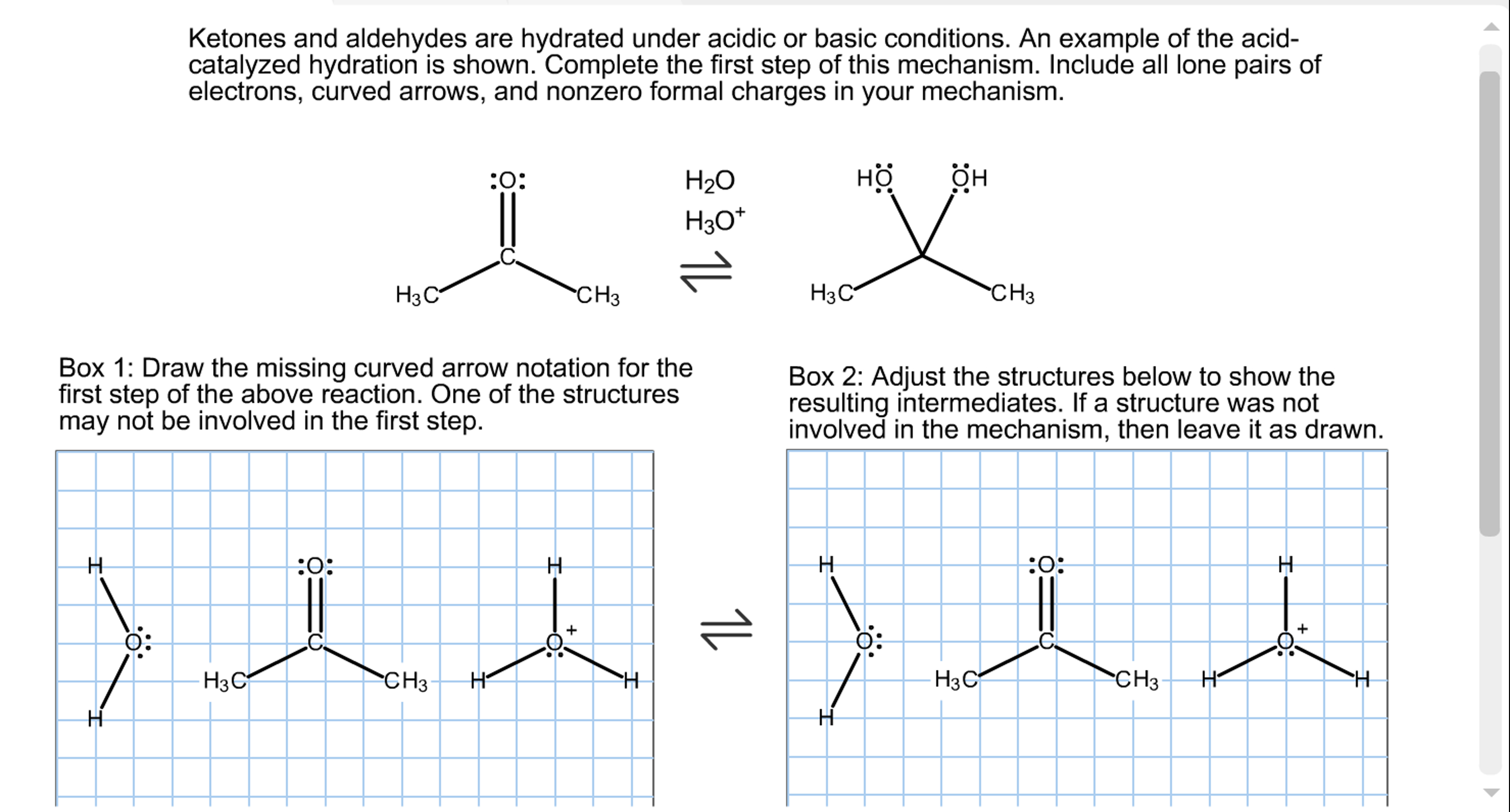 Solved Ketones and aldehydes are hydrated under acidic or | Chegg.com