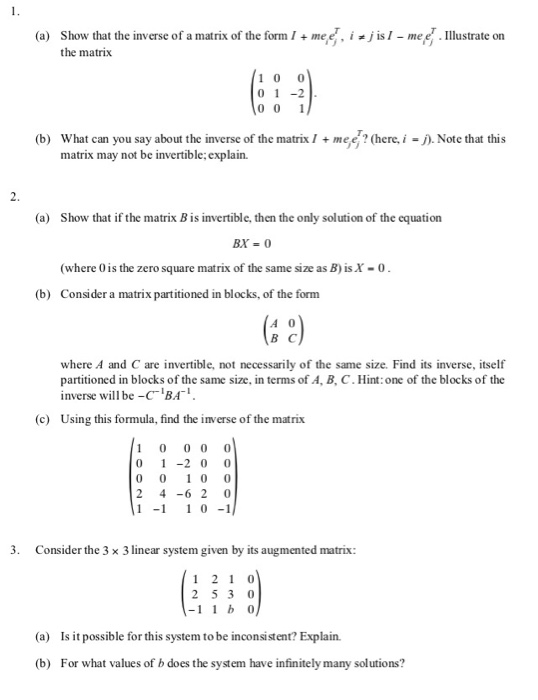 Solved j is- me Illustrate on (a) Show that the inverse of a | Chegg.com