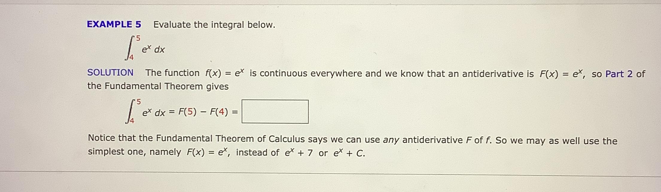 Solved EXAMPLE 5 ﻿Evaluate The Integral | Chegg.com