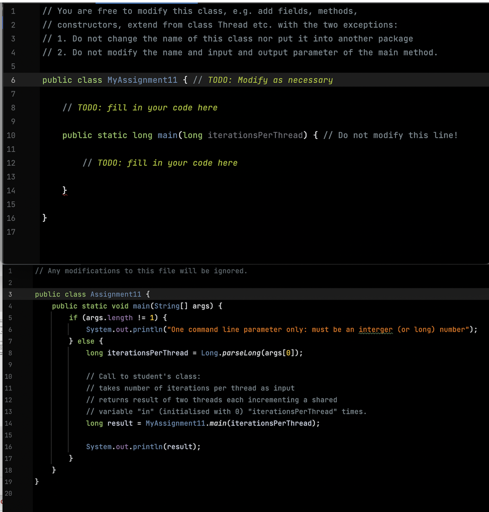 Solved Implement a Java program that creates two new threads | Chegg.com
