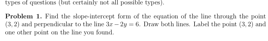 Solved types of questions (but certainly not all possible | Chegg.com
