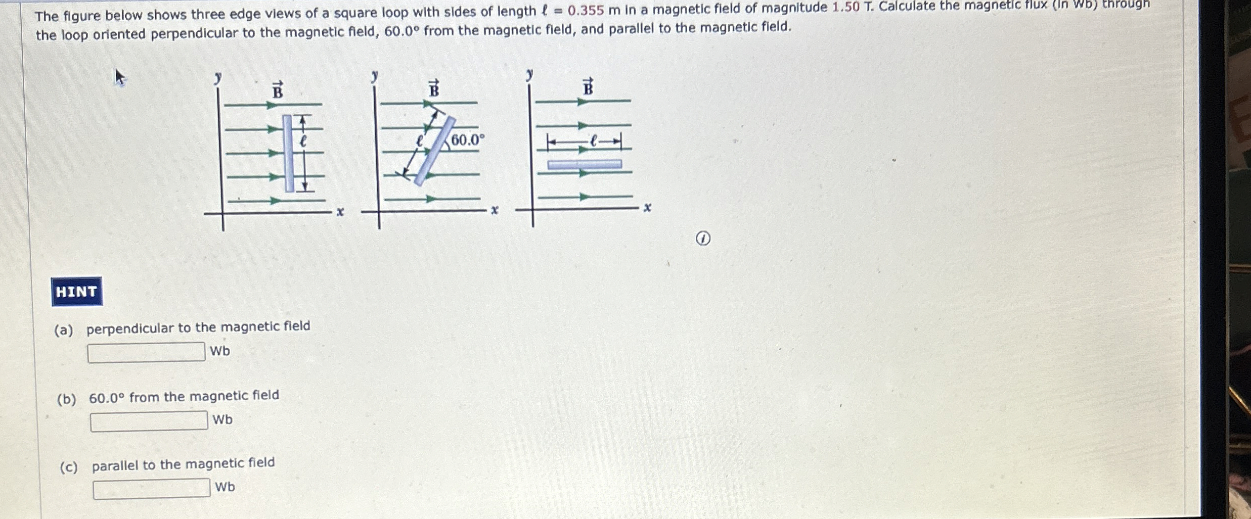 Solved The figure below shows three edge views of a square | Chegg.com