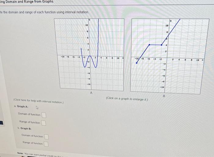 Solved te the domain and range of each function using | Chegg.com