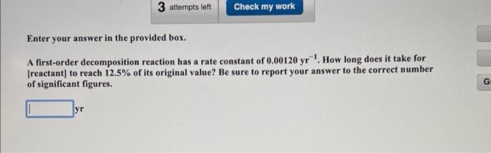 Solved 3 attempts left Check my work Enter your answer in | Chegg.com