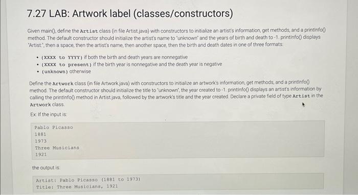 Solved Given main0, complete the Car class (in file | Chegg.com