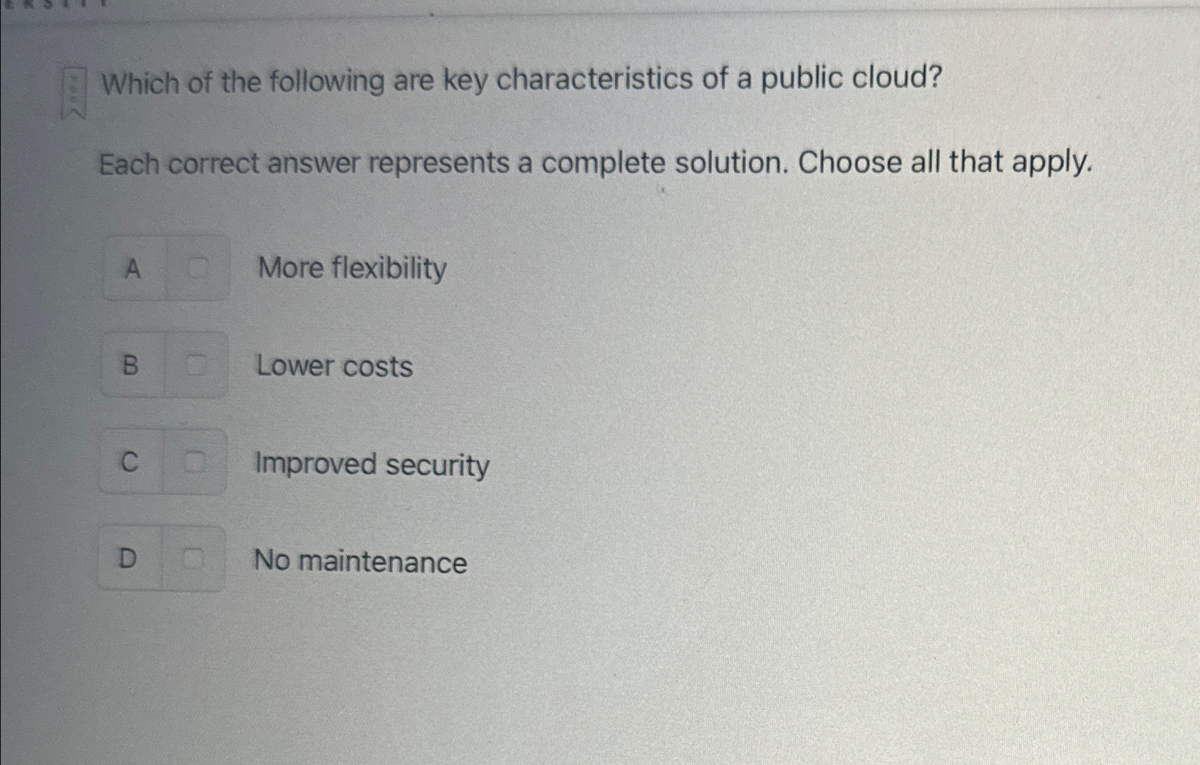 Solved Which of the following are key characteristics of a | Chegg.com