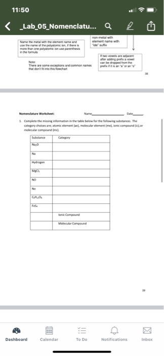 Solved 1. Complete the missing information in the table | Chegg.com