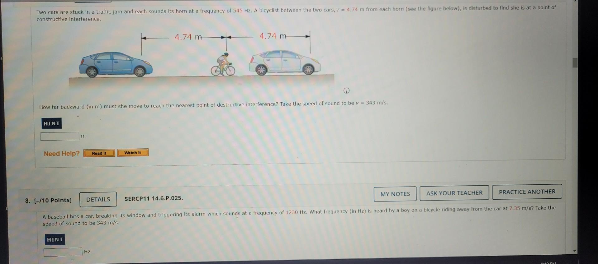 Solved Two cars are stuck in a traffic jam and each sounds