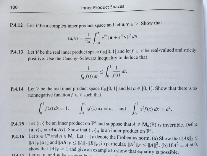 Solved 100 Inner Product Spaces 5.12 Let V be a complex | Chegg.com