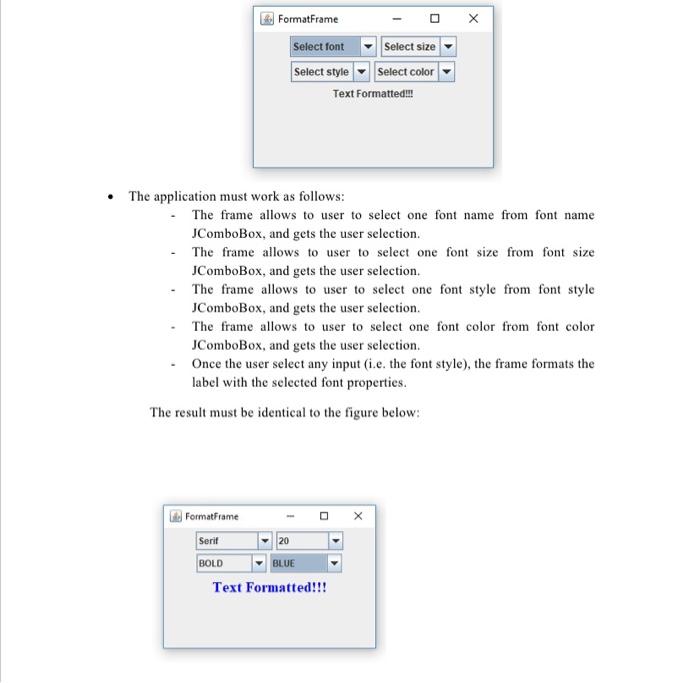 Solved - FormatFrame Select font Select size Select style | Chegg.com