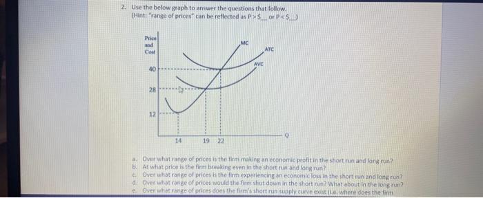 Solved 2. Use the below graph to answer the questions that | Chegg.com