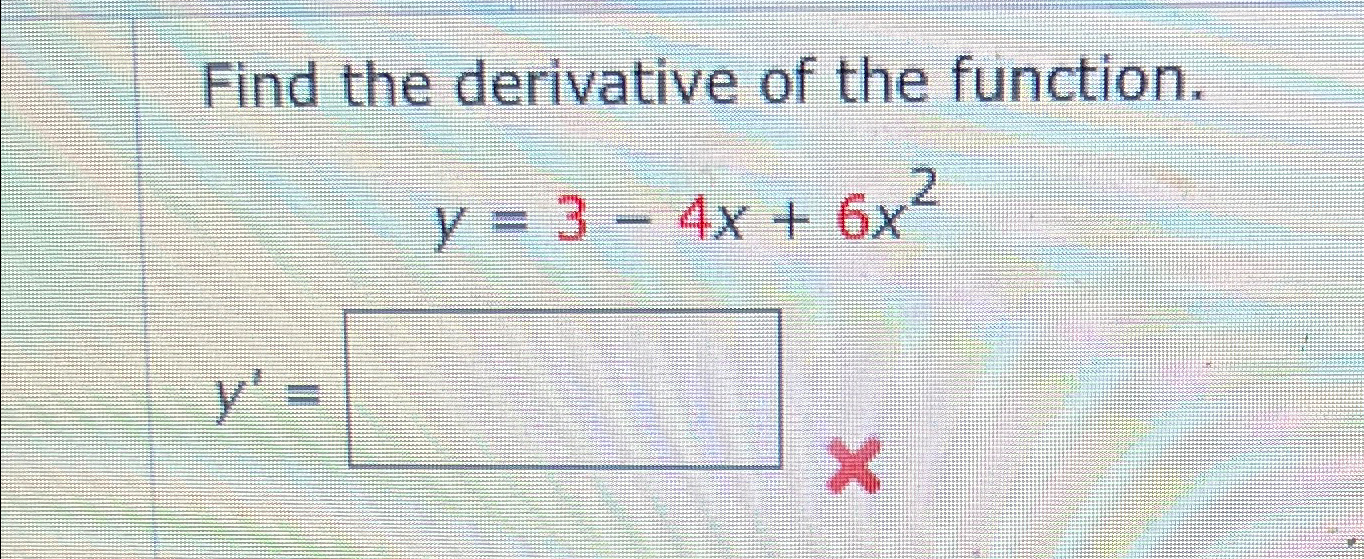 solved-find-the-derivative-of-the-function-y-3-4x-6x2y-chegg