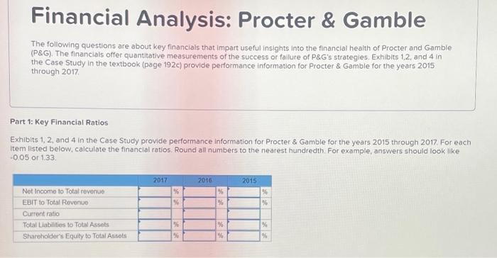 Solved Financial Analysis: Procter & Gamble The Following | Chegg.com