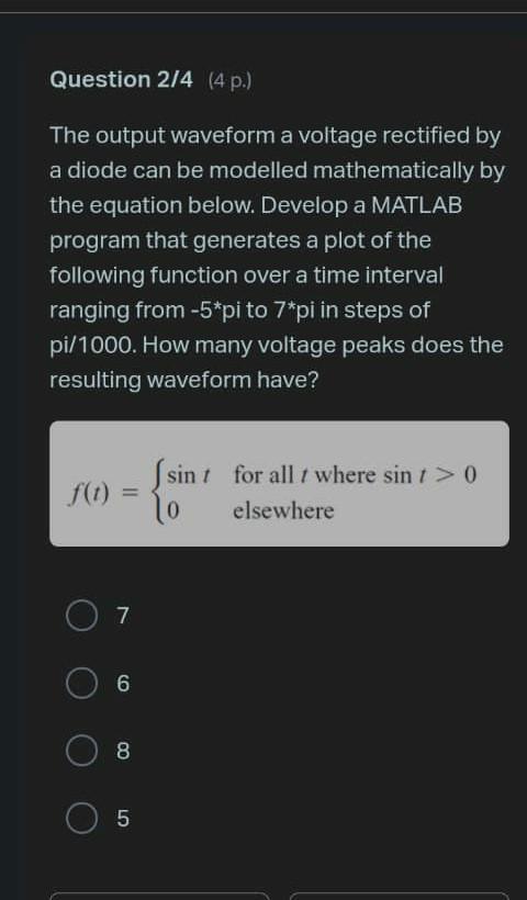 Solved Question 2/4 (4 p.) The output waveform a voltage | Chegg.com