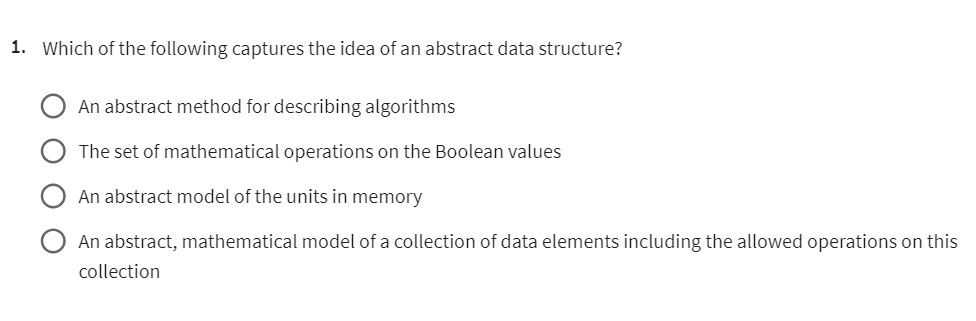 Solved Which of the following captures the idea of an | Chegg.com