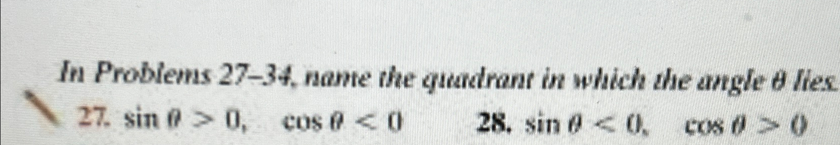 Solved In Problems 27-34, ﻿name the quadrant in which the | Chegg.com
