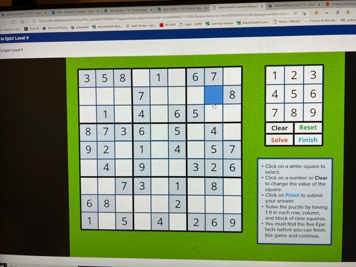 Solved - Click on a white square to solect. - Click on a | Chegg.com