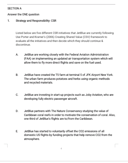 Solved SECTION A Answer the ONE question 1. Strategy and | Chegg.com