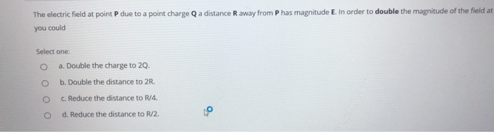 Solved The electric field at point P due to a point charge Q | Chegg.com