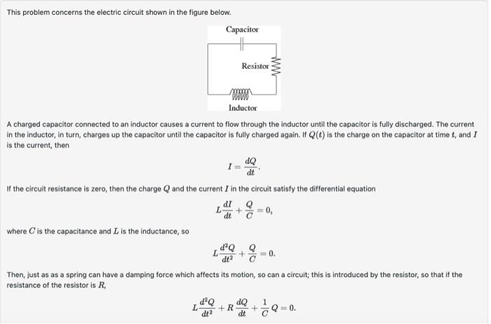 Solved This problem concerns the electric circuit shown in | Chegg.com