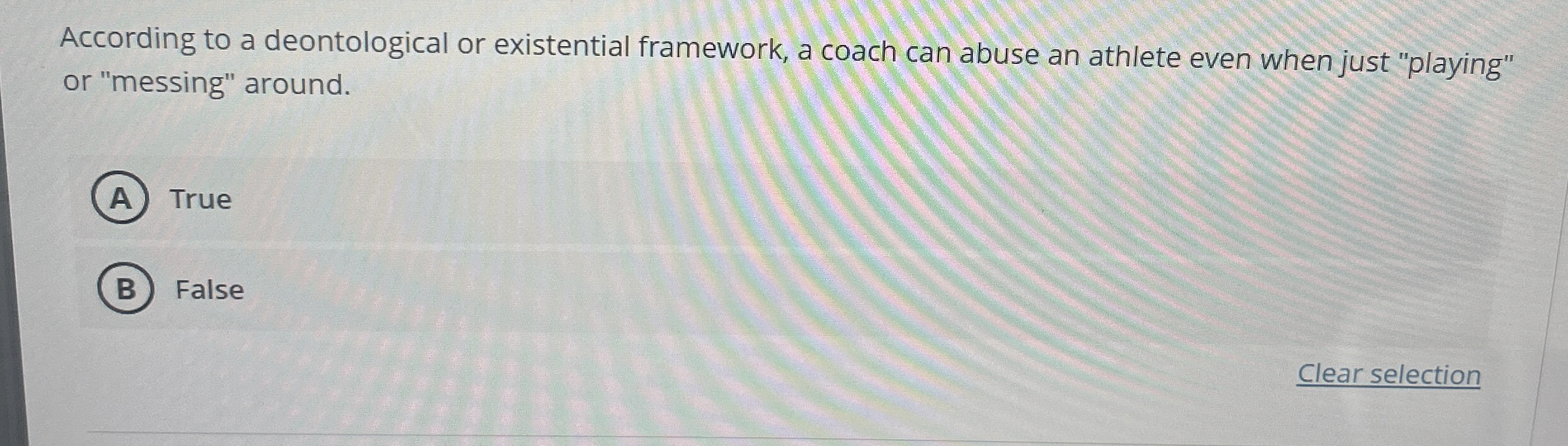 Solved According to a deontological or existential | Chegg.com