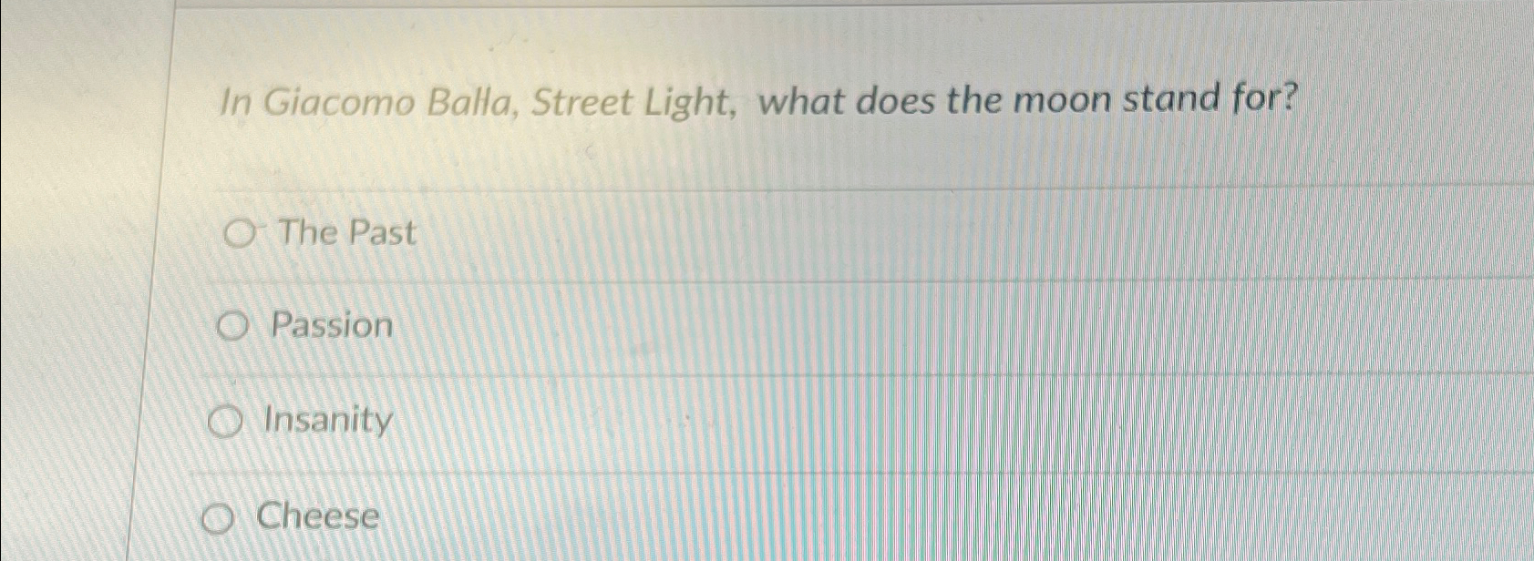 Solved In Balla, Street Light, what does the moon