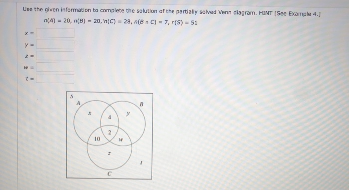 Solved Use The Given Information To Complete The Solution Of | Chegg.com