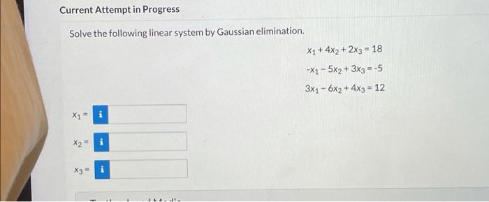 Solved Current Attempt in Progress Solve the following | Chegg.com