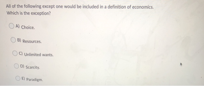 All Of The Following Are Equivalent Except Solved All of the following except one would be included in | Chegg.com